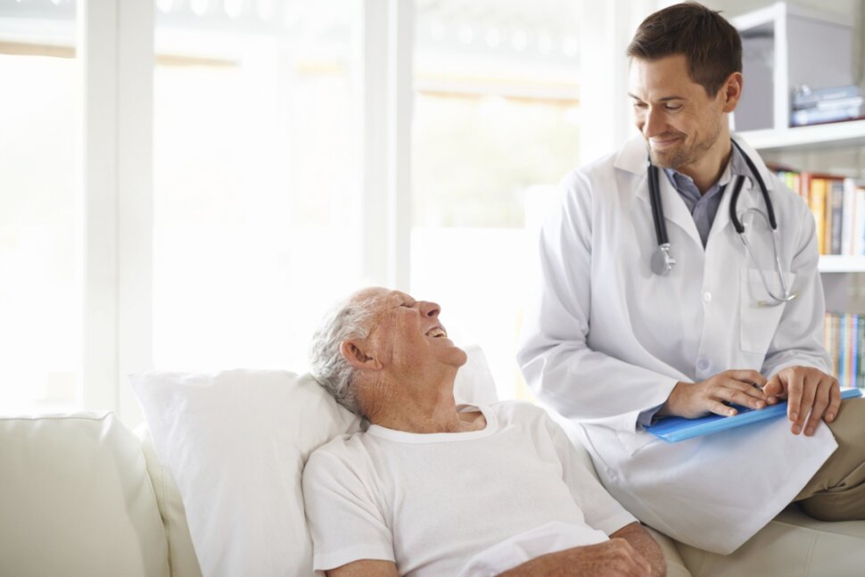 Senior couple discussing final expenses